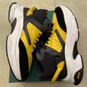 Buscemi Veloce High Top Mix Materials Lightning Yellow 13